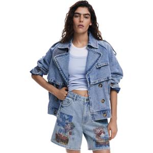 Desigual Women's Denim_inidan (34, Blue)