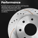 MOTOREVO Front Geomet Brake Rotors Kit for RAV4 [2006-2018, 296mm11.7in] [2006-2012 ONLY Third Row Seating, NOT 2 Row] [2013-2018 Except LE] Replacement Brake Discs and Ceramic Brake Pads