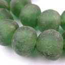 Jumbo Recycled Glass Beads, 2125mm African Sea Glass for Wall Hangings, Coffee Table Decor, Shelf Styling, and Home Accents (Light Green) The Bead Chest