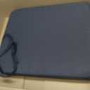 DoubleFill 1 Pcs Outdoor Ottoman Cushion 23"x19"x3" Waterproof Fade Resistant Outdoor Footstools Cushion Removable Patio Ottoman Cushions with Adjustable Fixing Strap for Stool (Navy Blue)
