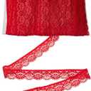 20 Yards Red Stretch Lace Ribbon, Vintage Lace Ribbons Trim, Embroidered Edge Trimming Embroidery Sewing Ribbons Crochet Fringe Trims for Crafts Item Wrapping, Bridal Wedding Decoration