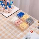 Yesesion Plastic Cable Management Boxes Set with Lid and 20 Wire Ties, Clear Power Cord Case with 3 Compartments, Electronics Organizer Desk Drawer Accessories Storage for Office Supply (2 PACK)