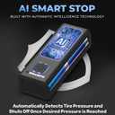 POCKET AIR PRO Tire Inflator Portable Air Compressor by Bullseye Pro for Tires, Balls, Bike with Persta Valve, Auto Shut Off, Inflates in 2 Min, Cordless Rechargeable 6000MAH,150 PSI, SoS Light