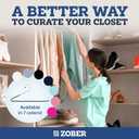 Zober Pants Hangers Non Slip - Open Ended Pants and Jean Hangers for Closet - Space Saving Clothes Hanger - Strong, Durable, Metal Pant Hangers (Black)