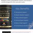 Calcium 1200 mg with Vitamin D3 Gummies, Calcium Citrate Supplements for Women & Men with Magnesium, Zinc, Vitamin D3 & K2, Potassium, Chews for Bone Strength & Muscle Support, Sugar Free, Vegan