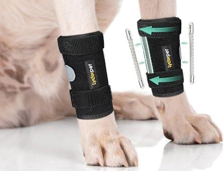 Lyderpet Dog Leg Brace Front Wrist or Carpal Support for Canine Dogs, Brace Compression Wraps with Metal Splints, Prevents Ankle Injuries & Sprains, Helps with Loss of Stability Caused by Arthritis S-M