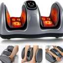 LEERCON Shiatsu Foot Massager with Heat, Foot and Calf Massager Foot Massaging Machine for Home Office Use - Gifts for Mother's Day (Grey)