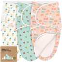 Baby Swaddle Sleep Sacks with Zipper - 3-Pack Swaddles for Newborns 0-3 Months, Infant, Baby Girls, Boys, Soft & Durable Newborn Sleep Sack, Easy Diaper Change Swaddling Blanket (Beach Day, OS)
