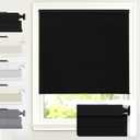 AOSKY No Drill Cordless Blackout Cellular Shades, 34" W x 64" H, Black | No Tools Honeycomb Blinds for Indoor Windows, Free-Stop Blackout Shades for Home, Thermal Insulated, Noise Reducing