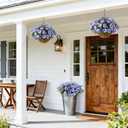 Hommyea Artificial Fake Flowers for Outdoor, 8 Bundles Faux Plants Silk Flowers Spring Decoration UV Resistant No Fade Plastic Flowers for Outside Planters Home Porch Patio Yard Garden Decor