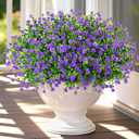 Yastouay Artificial Flowers for Outdoors UV Resistant, 14 Bundles Purple Realistic Fake Outdoor Flowers Fake Plants, Faux Flowers for Outdoor Planters Front Porch Garden Window Box Farmhouse Decor