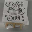 4 x Coffee Table Decor, Bar Decoration Cafe Station Kitchen Home Decor Wooden Sign, Coffee Lover Gifts for Women Men, Warms The Soul