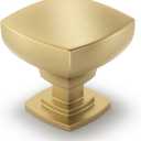 Cabinet Knobs Kitchen Drawer Knob, 10Pack Gold Square Solid Single Hole Hardware for Dresser (Square Knobs)