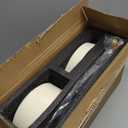 Ceramic Raised Slow Feeder Dog Bowl Set, Elevated 7.3inch Bowl and 8.2inch Puzzle Slow Dish with Wooden Stand for Medium and Large Dog, Anti-Gulping (2X Beige+ Stand)