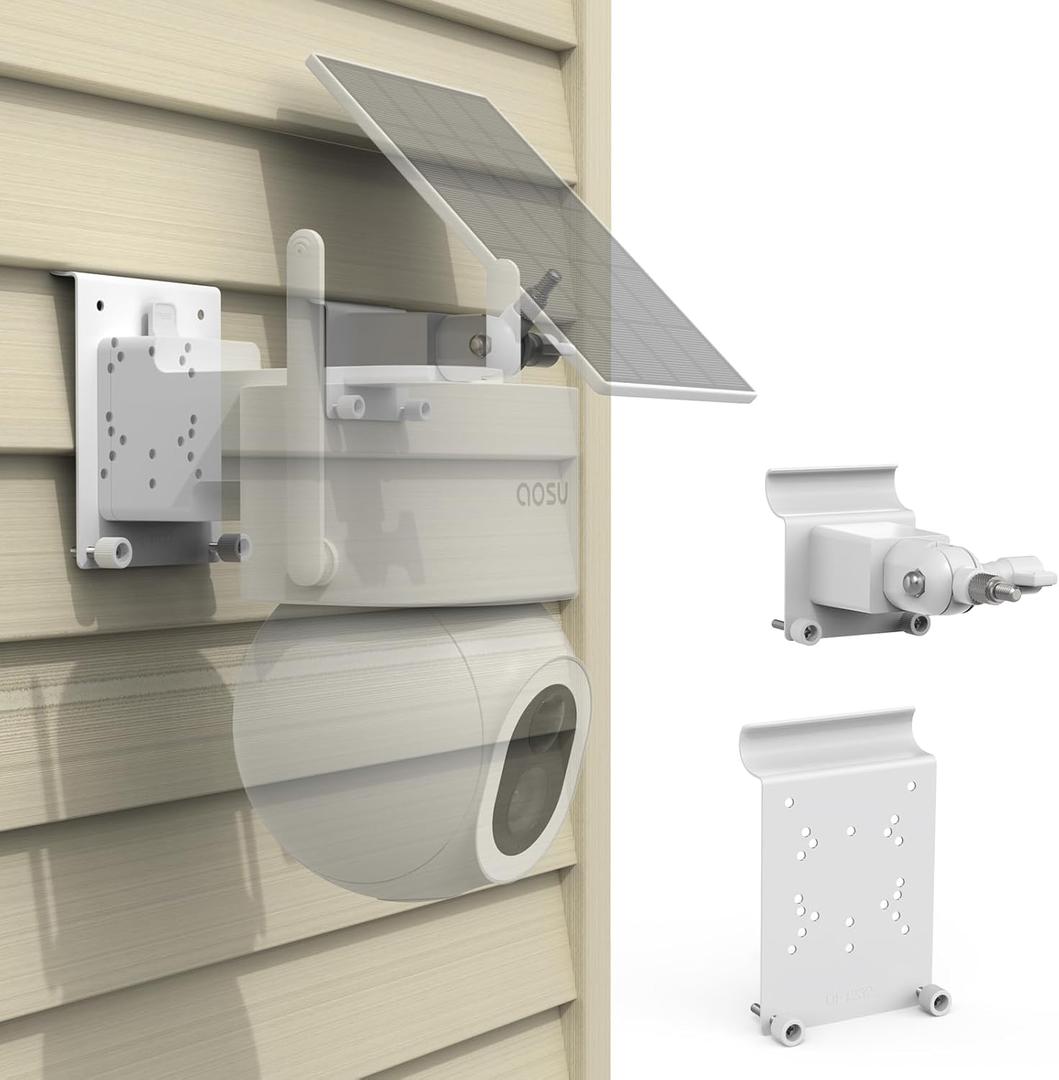 HOLACA Vinyl Siding Hooks Mount for AOSU SolarCam D1 SE/Lite/Max, Eufy Solocam S340/E30,Reolink Argus PT 3MP/4MP/5MP/2K,ANSQUE Security Cameras (GU01/SA01),Cinnado B6 Security Camera and Solar Panels