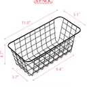 6 Pack Wire Storage Baskets Household Metal Wall-Mounted Containers Organizer Bins for Kitchen Bathroom Freezer Pantry Closet Laundry Room Cabinets Garage Shelf, Medium