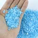 LePe Crushed Fire Glass,Broken GlassDecorative for Resin Art, Fire Pits, Potted Plants, Garden and Indoor Use, 3-6mm Fire Pit Glass, 1 Pound in Jar(Jade Blue)