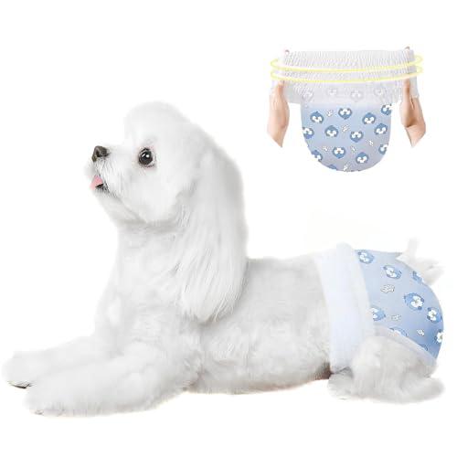 Ambreview Dog Diapers Female, Disposable Pulled Up Dog Diaper with Stretchy Waist, Super Absorbent 360° Leak-Proof Doggie Diapers for Female Puppy Dogs in Heat/Urinary Incontinence (10XS)