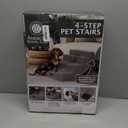 AKC 4-Step Pet Stairs  Durable, Non-Slip Steps for Small Dogs and Cats, Washable Cover, Simple No-Tool Assembly, Supports Up to 50 lbs