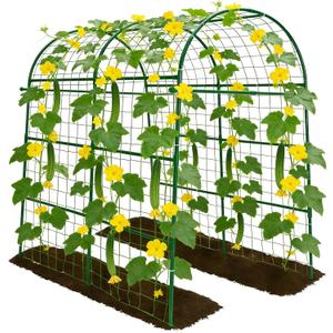 Trellume Garden Arch Trellis for Climbing Plants Outdoor - 83" H*71" W*43" L Large Rustproof Garden Trellis, Heavy Duty Grape Trellis, Tunnel Trellis for Melons, Pumpkins, Cucumbers, Peas(Green)