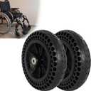 8"x 1.8" Electric Wheelchair Front Casters - 8 Inch Honeycomb Solid Tire Wheel Assembly - Suitable for Electric & Manual Wheelchair Replacement (One Pair)