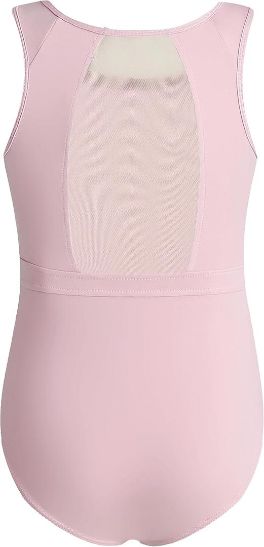 Phineein Girls Gymnastics Leotards Mesh Back - Kids Sleeveless Ballet Dance Leotard with Stylish Power Mesh Cutout Back