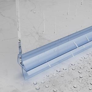 Frameless Shower Door Bottom Seal for 1/4" (6mm) Thick Shower Glass, 36" Long Shower Sweep with Drip Rail, Vinyl Material, Clear - Stop Shower Leaks and Create a Water Barrier