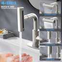 Brushed Nickel Bathroom Faucet with Sprayer - Brushed Nickel Bathroom Faucets for Sink 1 Hole or 3 Holes, 4 Mode Single Handle Vanity Faucet Waterfall Bathroom Faucet with Pull Down Sprayer (No Drain)