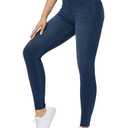 THE GYM PEOPLE Women's High Waisted Jeggings Pants Stretchy Tummy Control Skinny Jean Leggings with Pockets Dark Blue XL