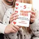 2 x FANCYLUCKY Happy 5th Anniversary Card for Husband Wife, Wood Anniversary Card Gifts for Him Her, 5 Years Married Gift for Husband Wife