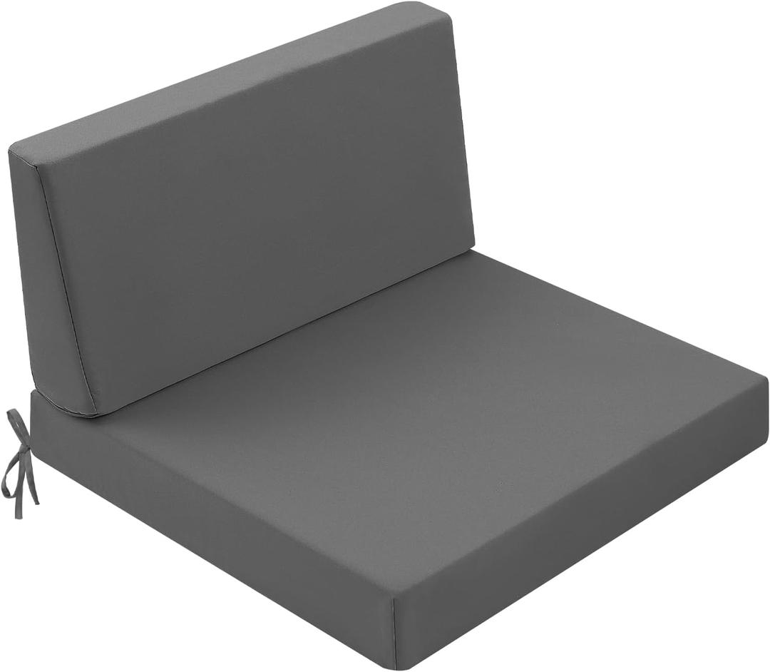 Outdoor Cushions for Patio Furniture, Outdoor Seat and Back Cushion, Waterproof Hampton Bay Deep Seat Replacement Couch Cushions for Garden Lawn, 28.5x28.5 Grey