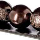 Creative Scents Dublin Brown Tray and Ball Set  Living Room, Entry Table Decor Centerpiece Table Decorations  Decorative Tray for Dining Room, Accent Decor Bowl for House Decoration