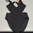 Womens Sexy One Piece Bathing Suits Tummy Control Scoop Neck Padded Swimsuit Open Back High Cut Slimming Swimwear (Large, Black-cutout Side)