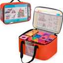 2pcs Storage Organizer Bag for Magnetic Building Tiles, Magnetic Block Tiles Travel Case with Visible Top, Toy Storage Bag for Construction Building Toy, Interlocking Blocks