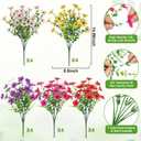 20 Bundles Artificial Flowers for Outdoors Decoration Fake Silk Flowers UV Resistant Faux Plants Artificial Daisy Eucalyptus for Spring Summer Garden Yard Porch Window Home Decor, Mix Colors