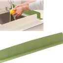 Silicone Sink Splash Guard, 2025 New Silicone Sink Water Retaining Board for Kitchen, Portable Water Retaining Strip Reusable Water Splash Guard for Bathroom Countertop (Silicone, Green)
