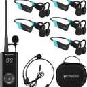 Retekess TT120 Swim Coach Communicator, IP68 Waterproof Swimming Headphones, Bone Conduction, 120M, Wireless Underwater Communication Unit for Swim Club, Swimming Coaching (1 Transmitter 5 Receivers)