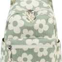 Bluboon Mini Backpacks for Girls 13" Toddler Backpack Purse School Bookbag Kawaii Backpack Women (Beige Flower Green Background)
