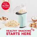 DASH Fresh Pop Popcorn Maker - Oil-Free, Air Popcorn Popper - With Measuring Cup & Recipe Guide - Perfect for Movie Nights - 16 Cups, Aqua
