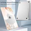 Designed for MacBook Air 13 inch Case 2021-2018 A2337 M1/A2179/A1932, Ultra-Thin Hard Shell Case for MacBook Air 13.3" with Keyboard Cover & USB Adapter & Webcam Cover, Abstract Flowers