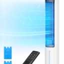 DREO Evaporative Air Cooler, 40 Cooling Fans that Blow Cold Air, 80 Oscillating, Removable Water Tank, Ice Packs, Remote Control, 4 Speeds, 7H Timer, Swamp Cooler for Bedroom, White