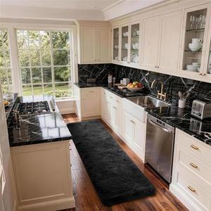 Ophanie 2x8 Runner Rug for Hallway, Upgrade Non-Slip Fluffy Soft Bedside Rugs, Bedroom Living Room Black Shaggy Carpet for Kids Girls Boys Dorm Nursery Home Decor Aesthetic