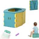 Travel Potty,Portable Potty Seat Foldable Travel Training Toilet Seat,Foldable Toilet for Outdoor Camping (Blue)