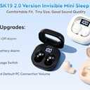 Mini Sleep Earbuds for Side Sleepers, Comfortable Fit Ultra-Light Bluetooth 5.4 Invisible Sleep Headphones, LED Display Portable Case Small Earphones for Sleep Work Sports (Black)