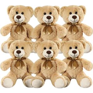 6 Pcs Teddy Bear Stuffed Animals Bulk 13.7 Inch Soft Cuddly Stuffed Teddy Bear Plush Toys Centerpieces for Baby Shower Mothers Day Birthday Wedding Party Gifts Brown, 13.8 inches