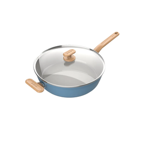 GoodCook Healthy Ceramic Titanium-Infused 11” Jumbo Cooker with Lid, Light Blue – Induction Cookware, Nonstick Cooking Pan, Food Cooker for Stir-Fry, Vegetables, Chicken, Steak, Sauces