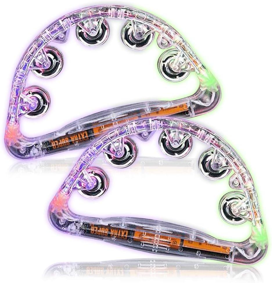 ArtCreativity Flashing Tambourines for Kids, Set of 2, LED Noisemakers for Sporting Events, Wedding, Birthday Party, and Rave, Fun Music Toys for Children with Batteries Included ArtCreativity Flashing Tambourines for Kids, Set of 2, LED Noisemakers for Sporting Events, Wedding, Birthday Party, and Rave, Fun Music Toys for Children with Batteries Included