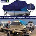 900D T Top Boat Cover -Heavy Duty Waterproof Trailerable Center Console Boat Cover fits for Beam Width Up to 116", Navy