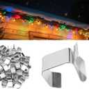 120Pcs Gutter Light Hangers, Galvanized Roof Hooks, Outdoor Patio Decoration String Light Clips for Holiday Parties
