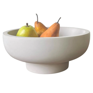 OAKOA Concrete Fruit Bowl for Kitchen Counter - Large Decorative Bowls for Home Decor - Modern Key Bowl for Entryway Table - Pedestal Bowl for Keys